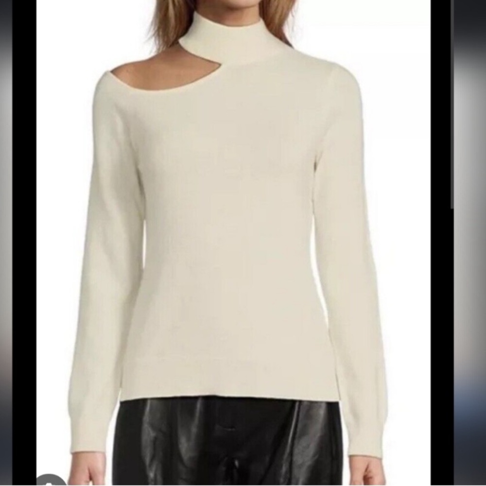 Antonio Melani cashmere cut-out mock neck sweater sz S